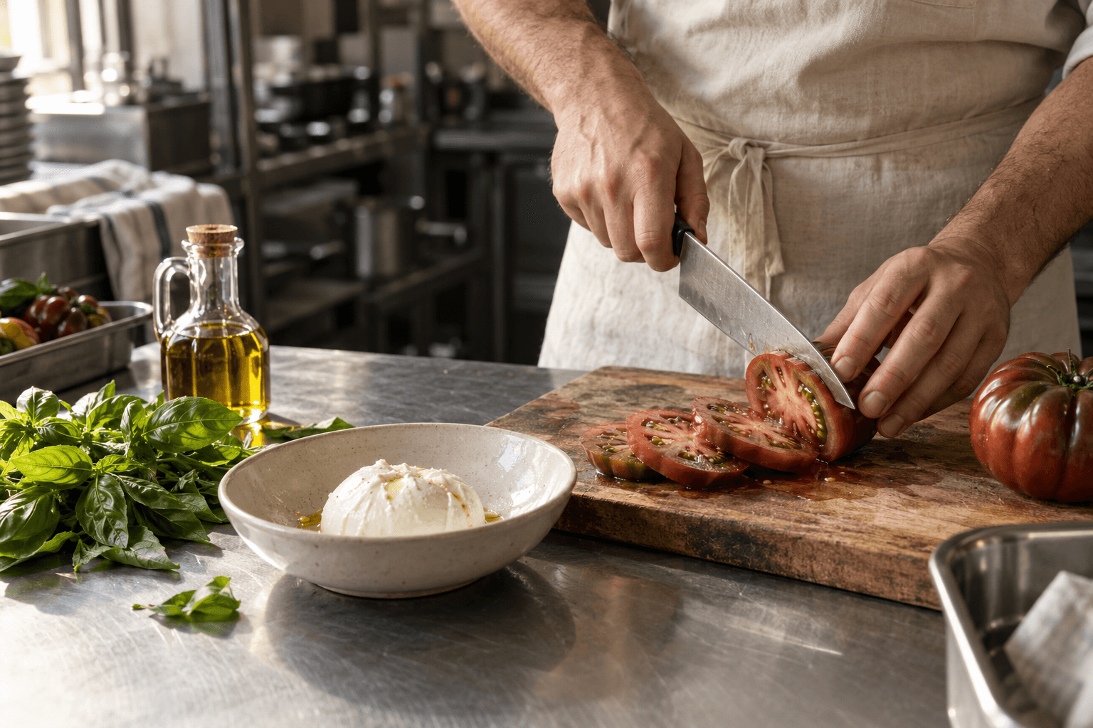 Preparación de los ingredientes de un plato.