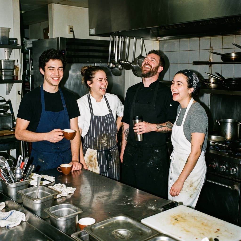 Equipo de sala y cocina de un grupo de restauración