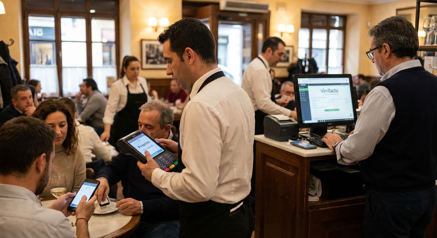 Gestión de propinas en restaurantes y el sistema Verifactu en 2026
